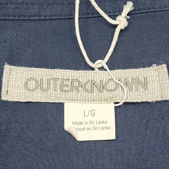 Outerknown Mens Large Button Down Shirt Navy Blue Style 2320093 NWT - Picture 5 of 7